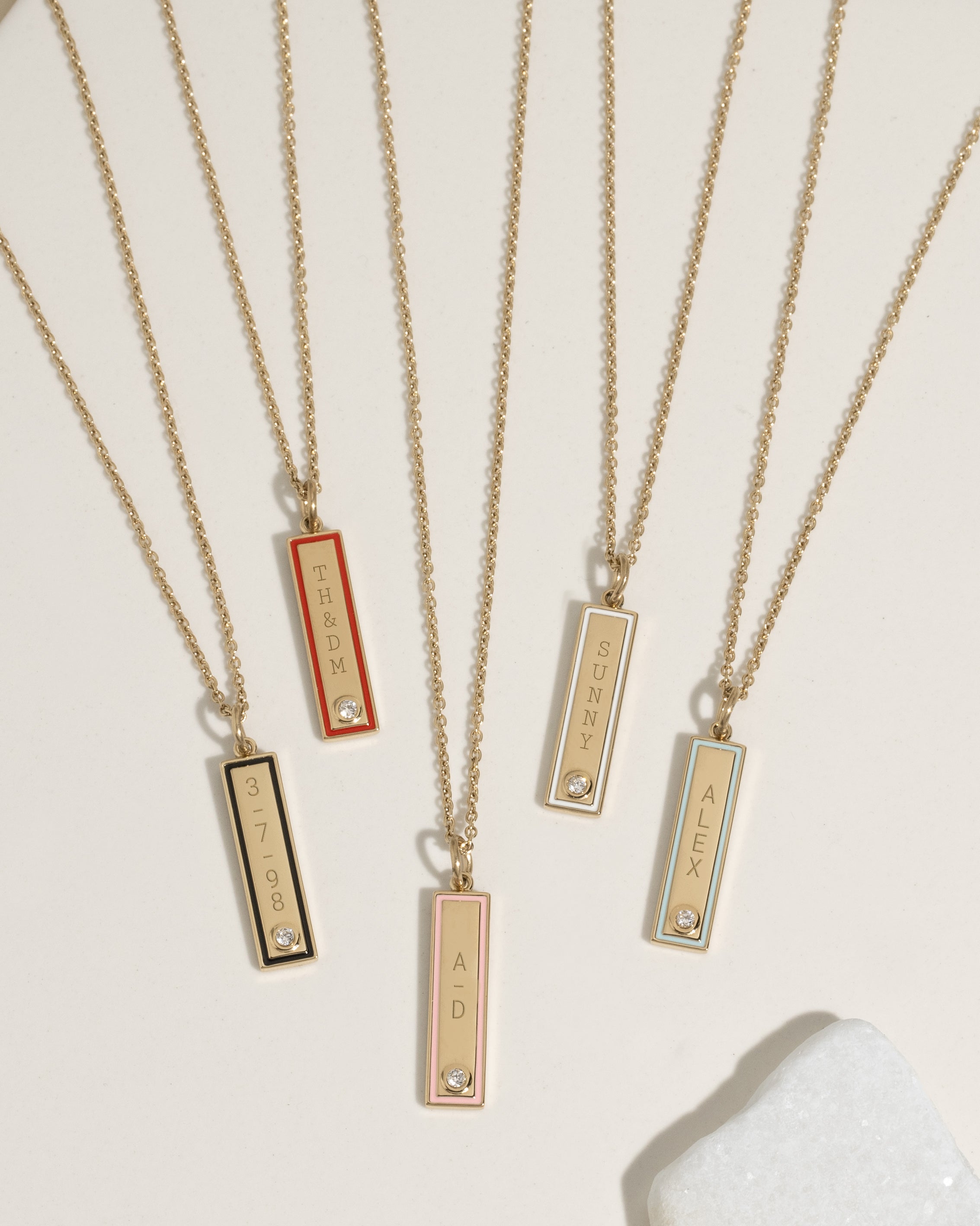 Enamel Bar Necklace – James Michelle