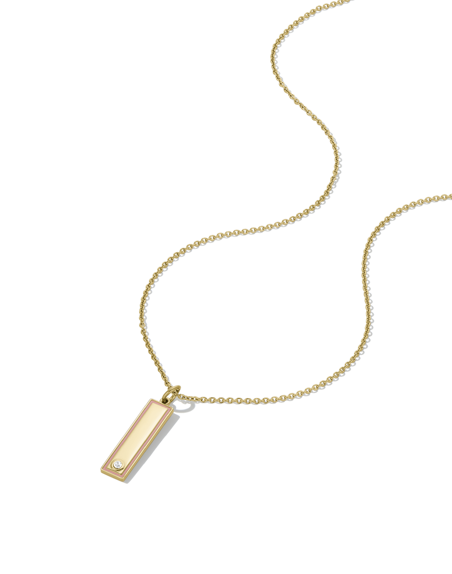 Enamel Bar Necklace - Pink