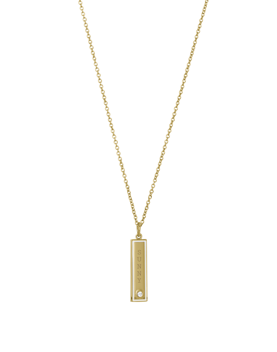 Enamel Bar Necklace - White