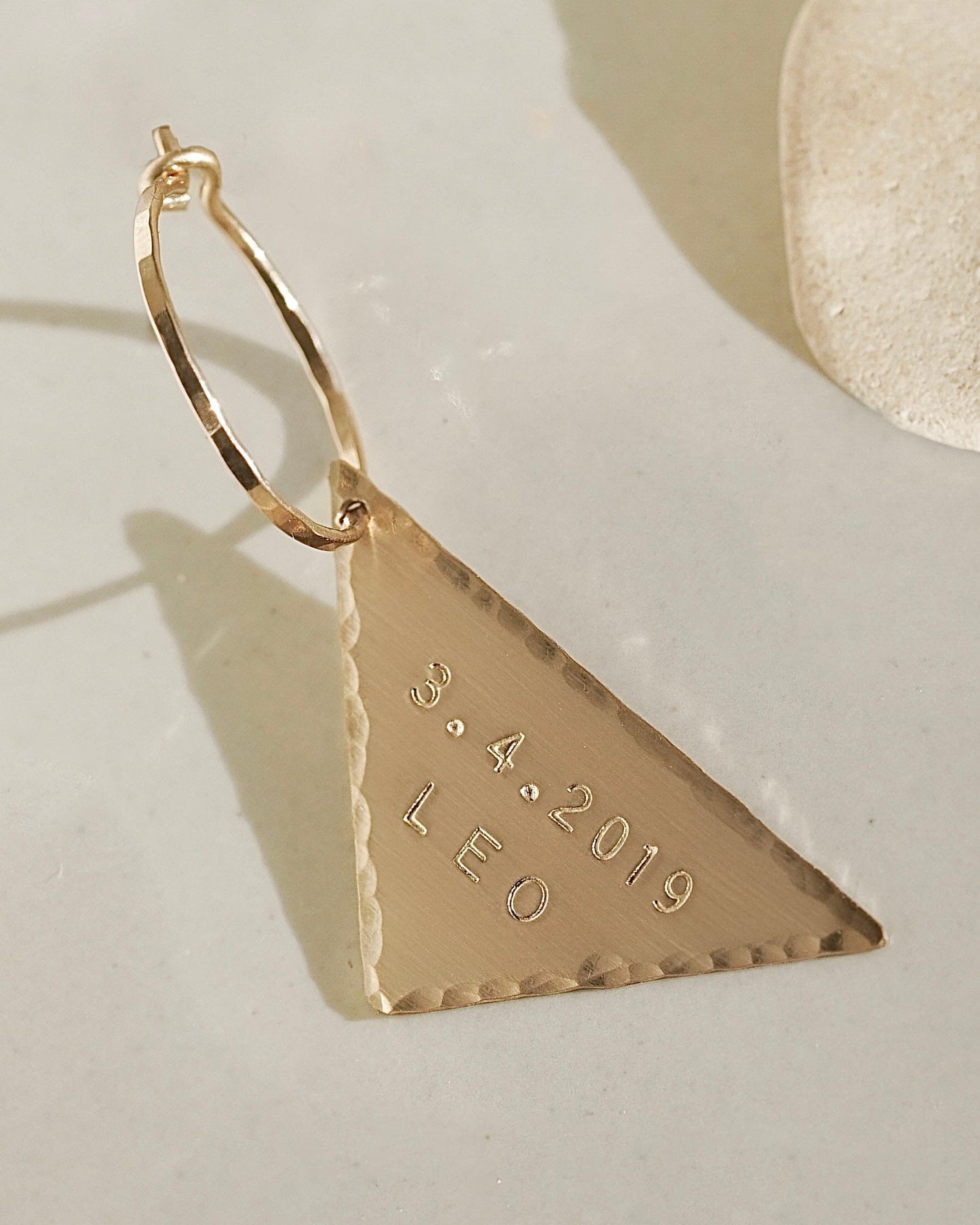 Triangle Stamped Earring