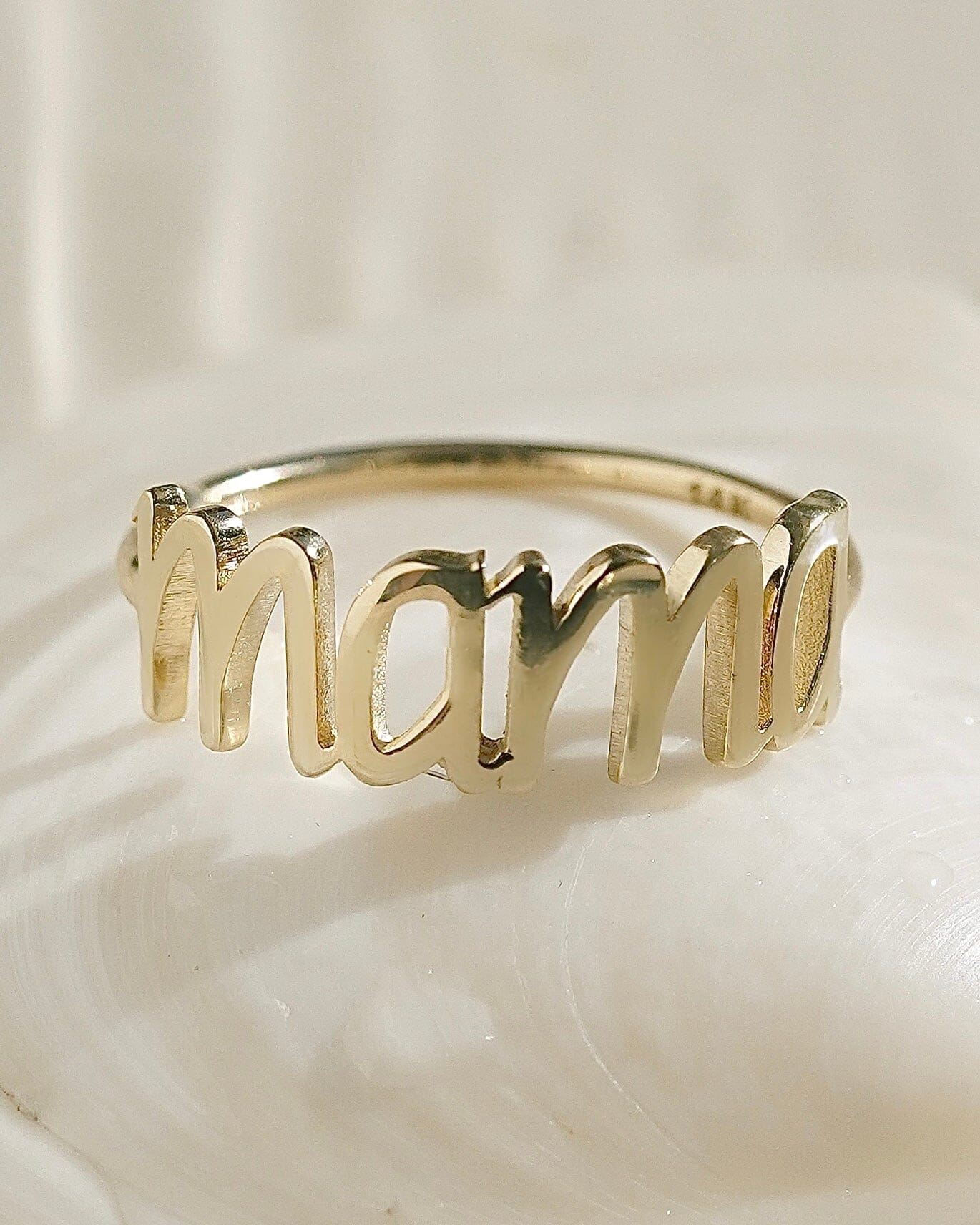 Solid Gold Mama Ring