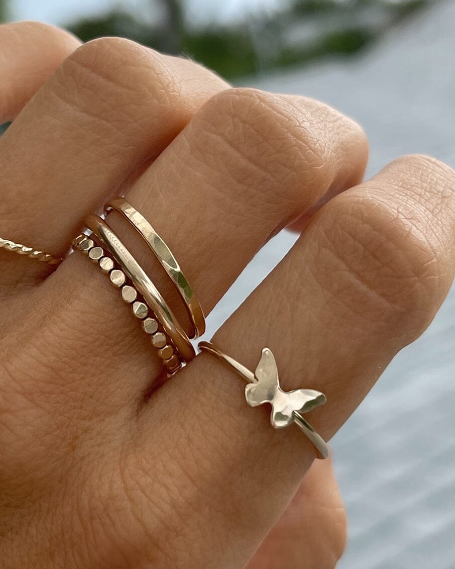 Tiny Butterfly Stacking Ring | James Michelle Jewelry