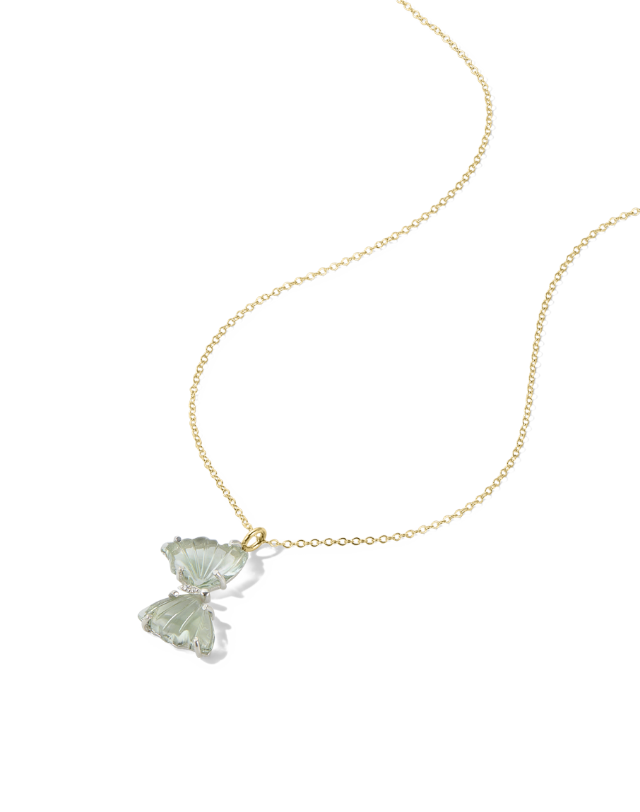 Green Amethyst Butterfly Necklace