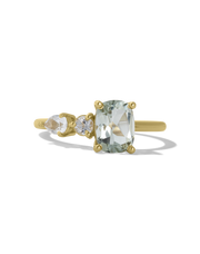 Green Amethyst Trio Ring