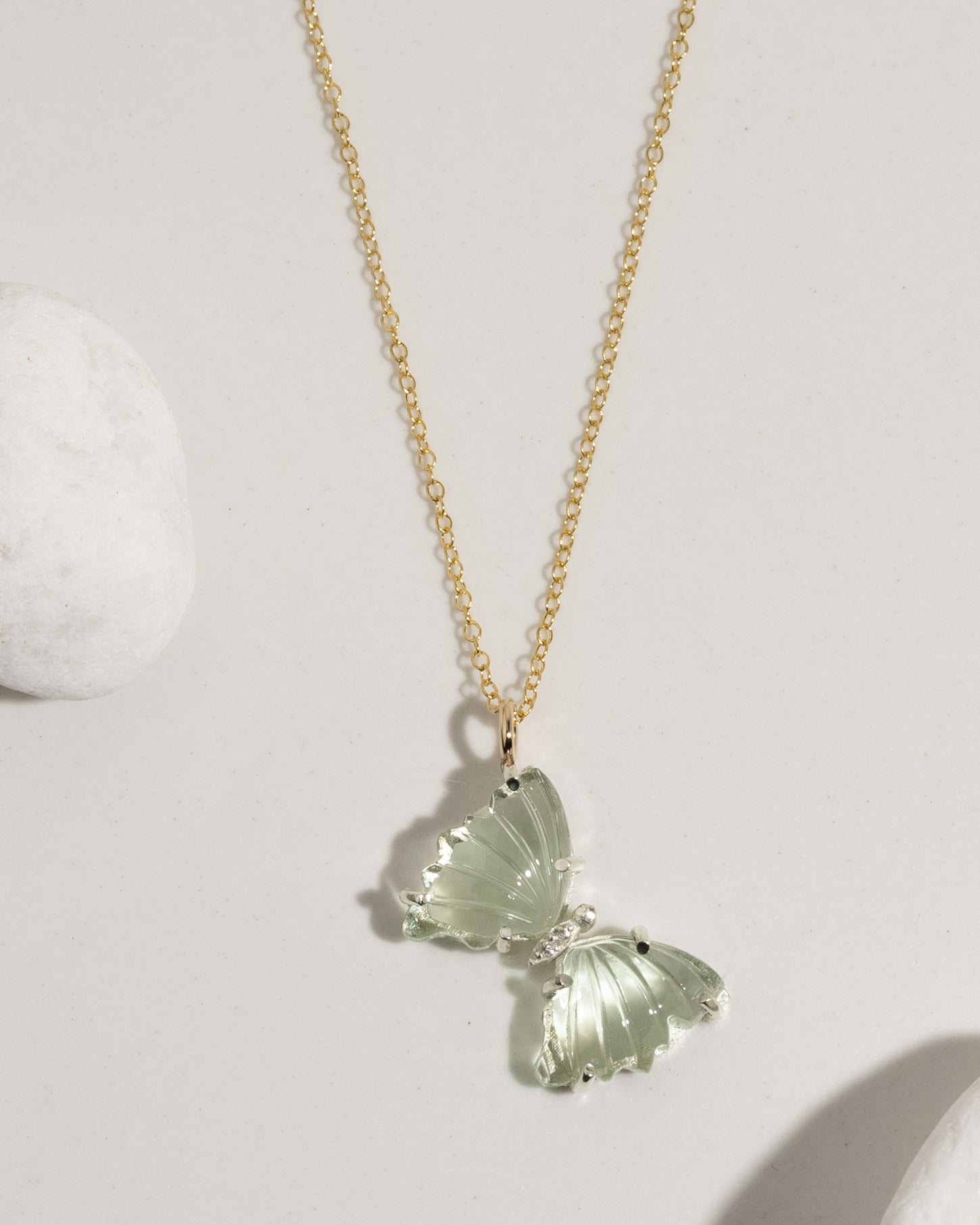 Green Amethyst Butterfly Necklace