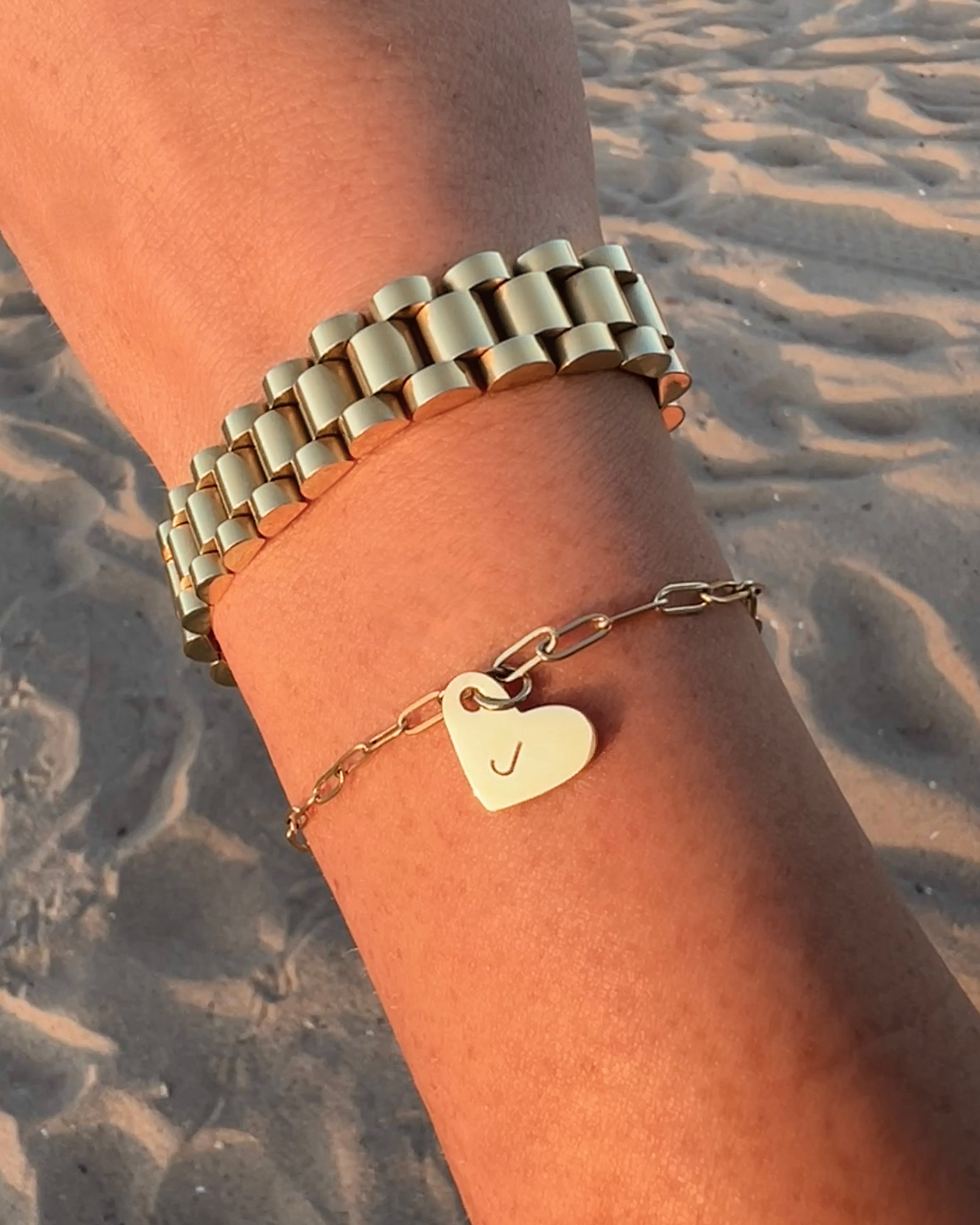 Initial Heart Bracelet