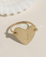 Initial Heart Ring