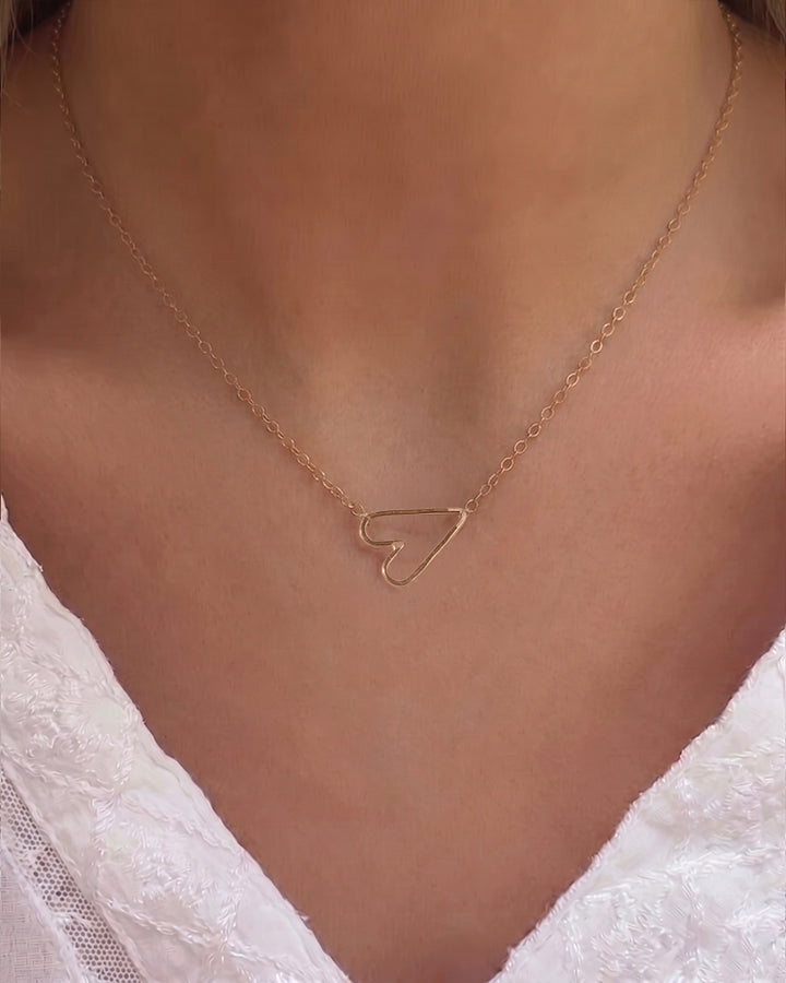 Solid Gold Itty Bitty Heart Necklace