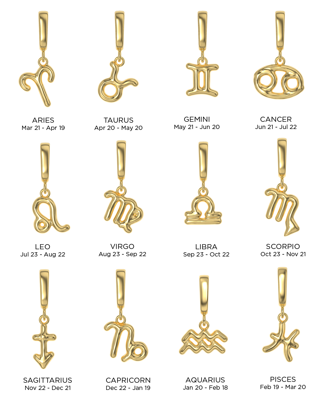 Zodiac Charms