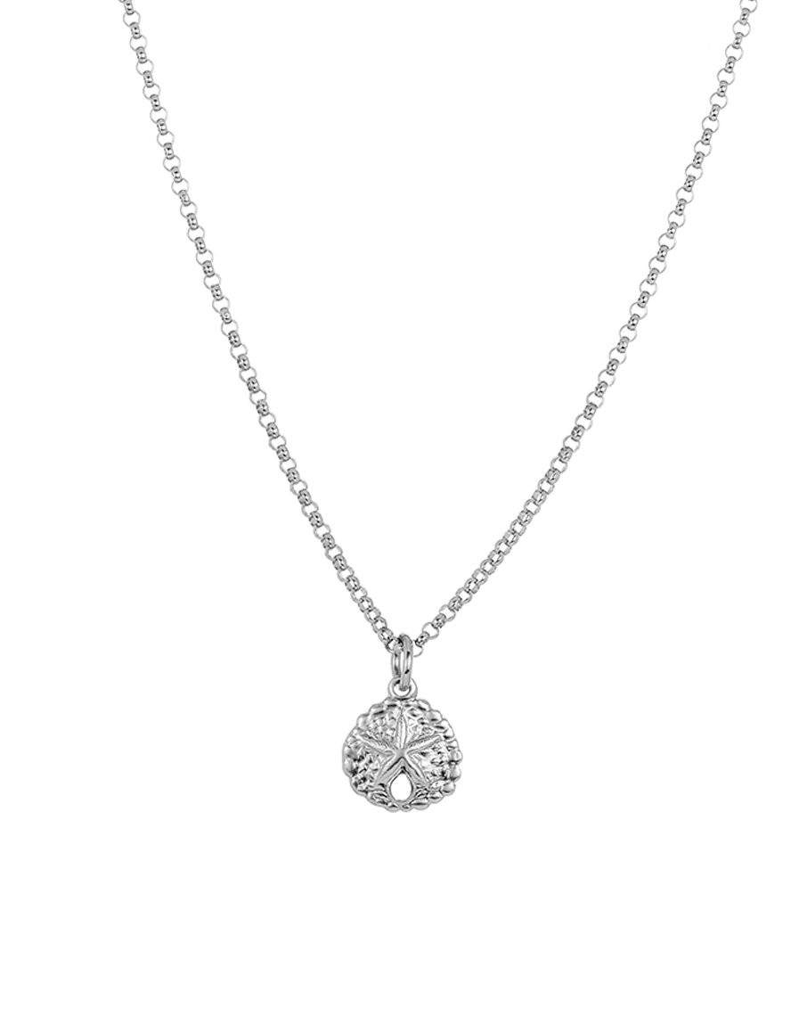 Guy Harvey Sand Dollar Necklace with White Topaz and Enamel - Sterling  Silver