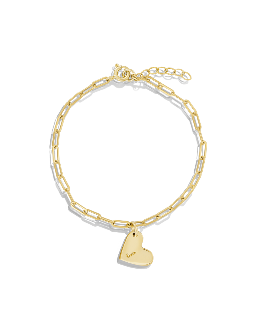 Initial Heart Bracelet