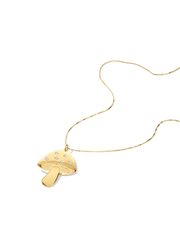 Solid Gold Mushroom Necklace