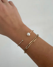 Open Cuff Pearl Bracelet