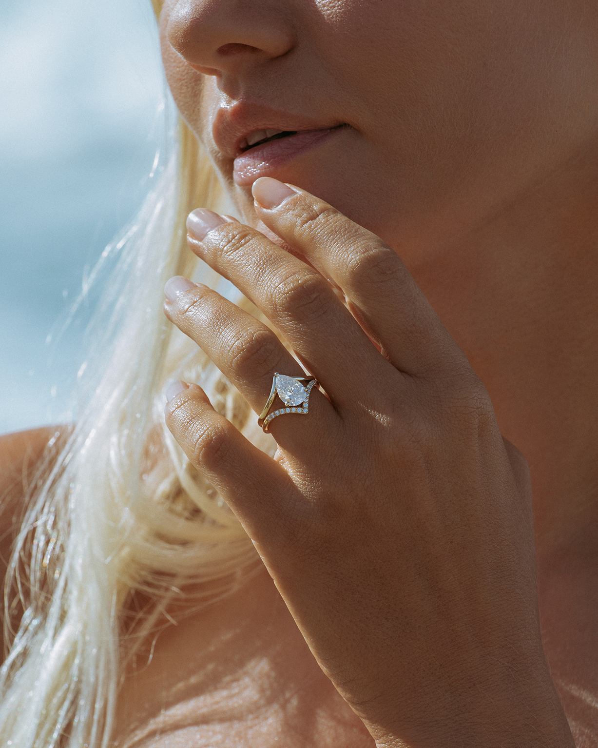 Pear Nesting Diamond Ring