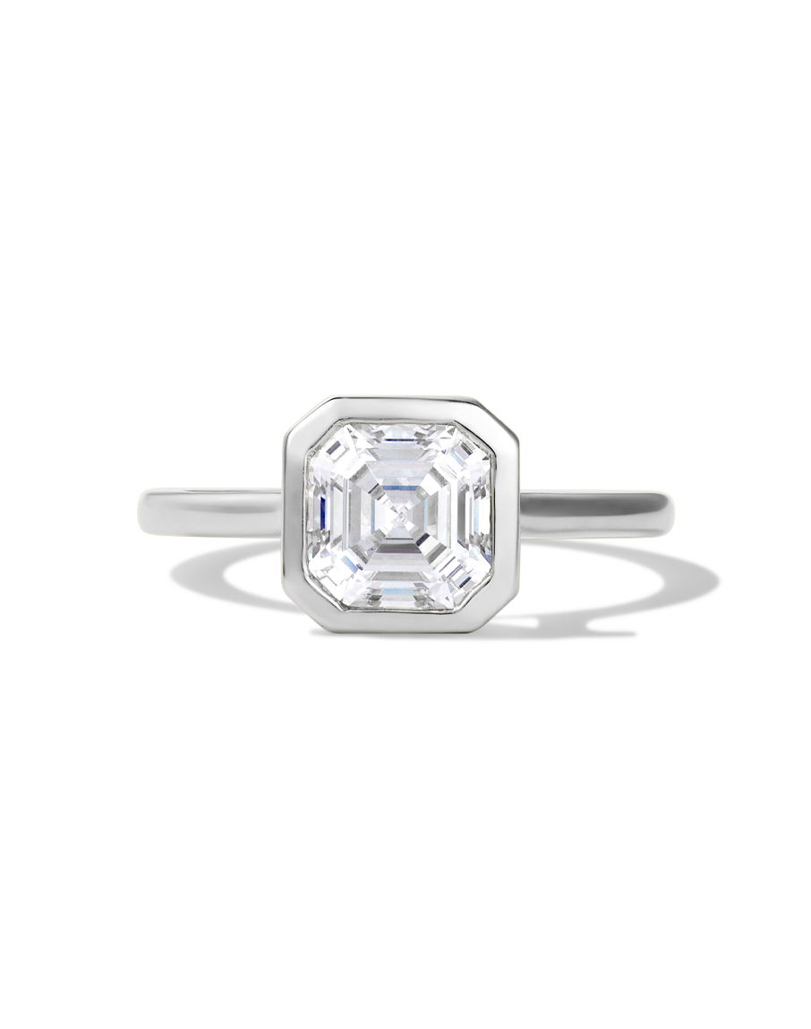 Asscher Bezel Diamond Ring