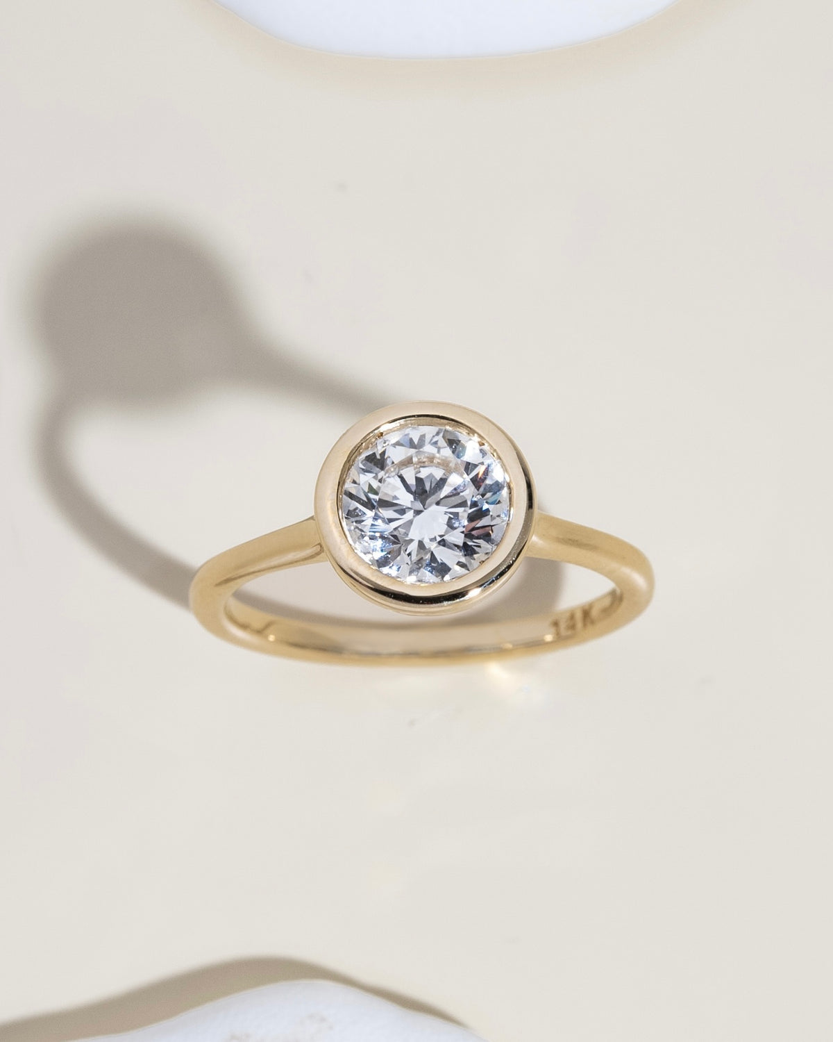 Round Bezel Diamond Ring – James Michelle