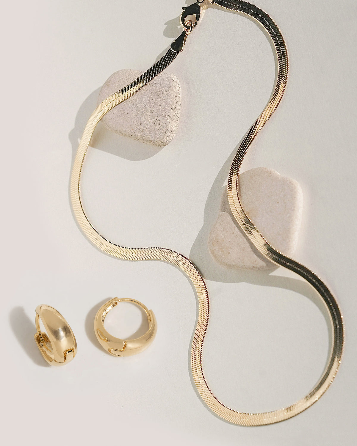 Snake Chain and Mini Huggies Set – James Michelle