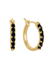 Noir Huggie Hoops