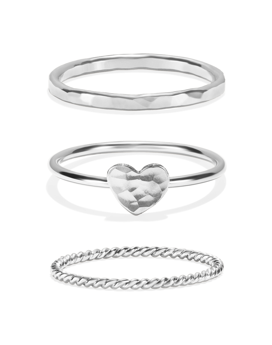 Tiny Heart Stacking Ring Set James Michelle