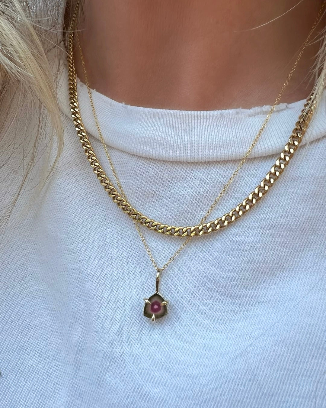 Watermelon Tourmaline Necklace