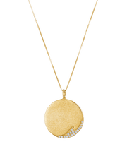 Diamond Wave Coin Necklace