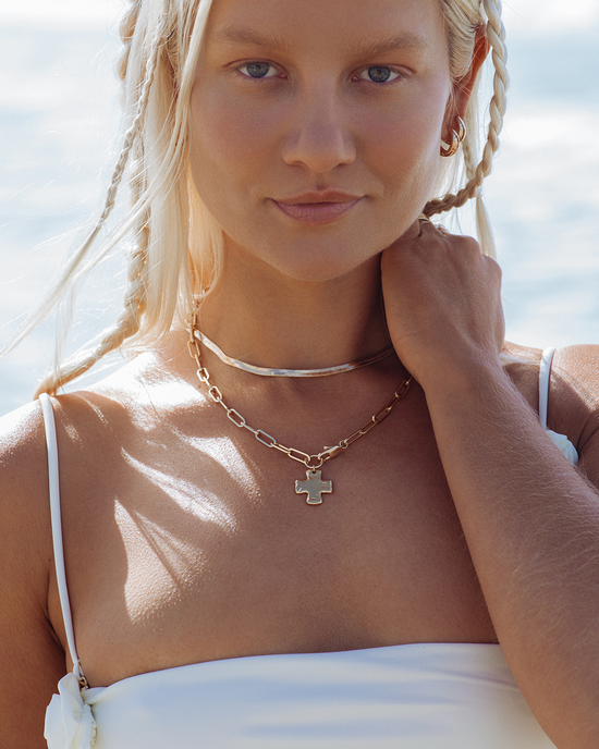 Chunky Cross Chain Necklace – James Michelle