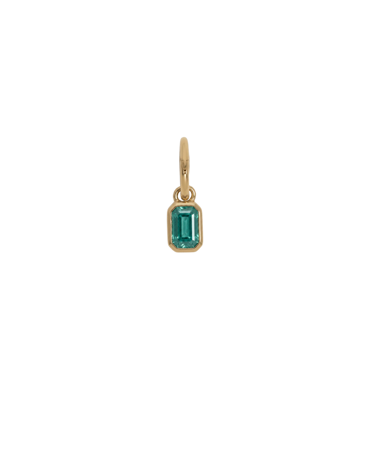 Bezel Birthstone Charms - Emerald Cut