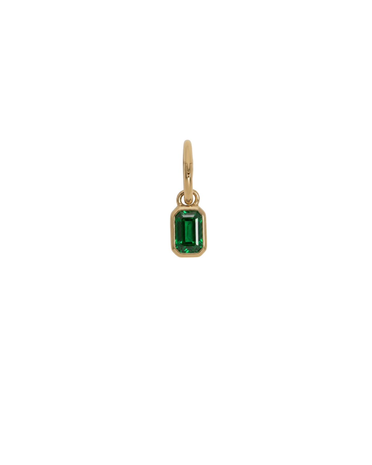 Bezel Birthstone Charms - Emerald Cut