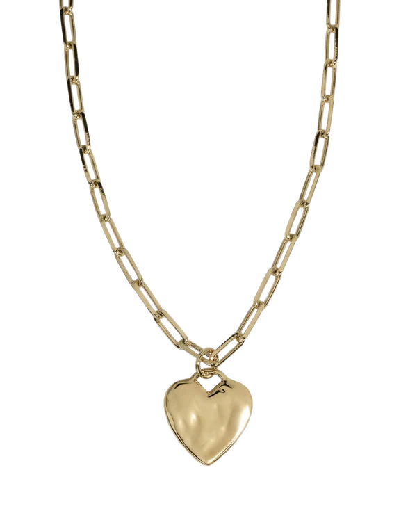 Chunky Heart and Pearl Lock Chain Set