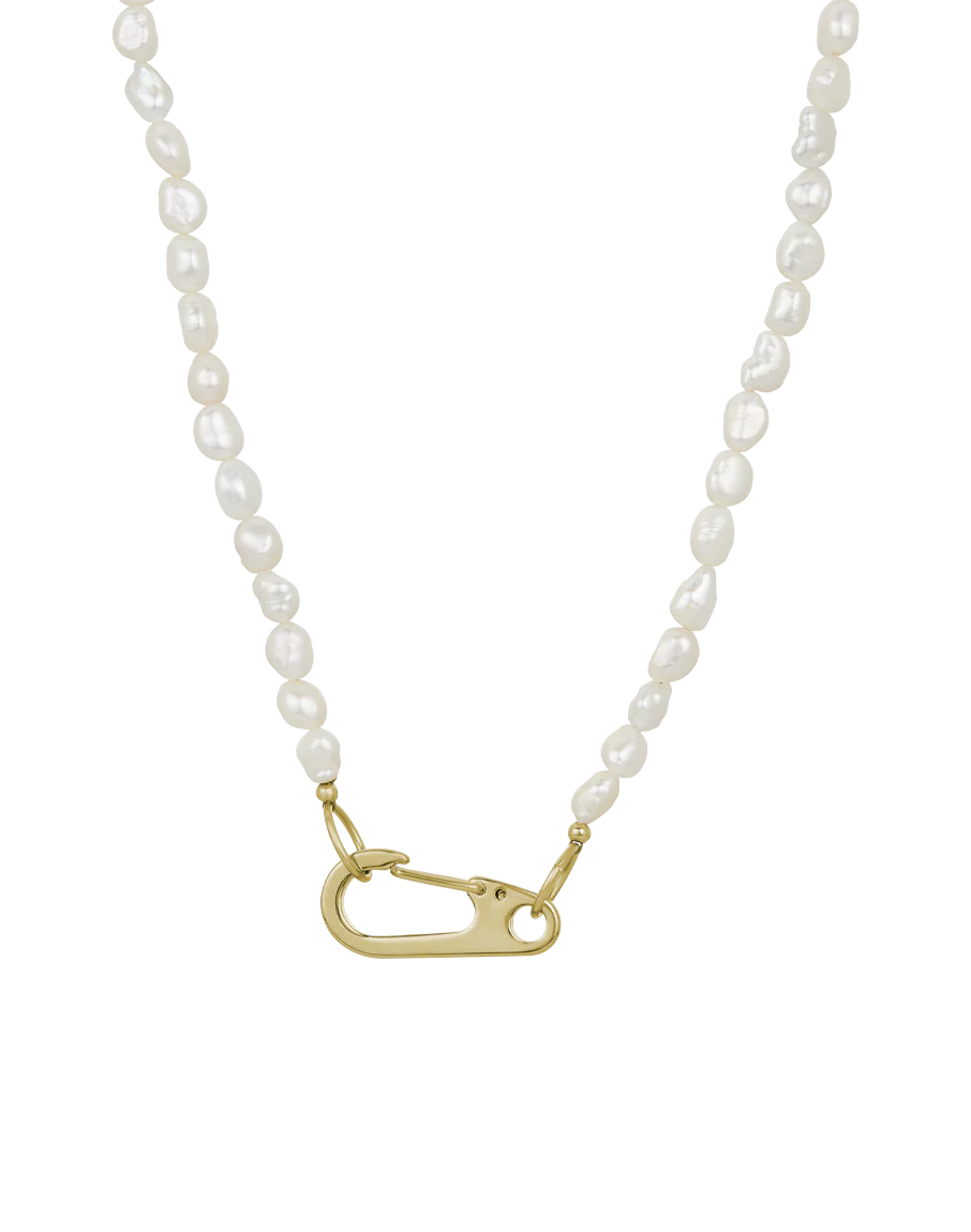 Chunky Heart and Pearl Lock Chain Set