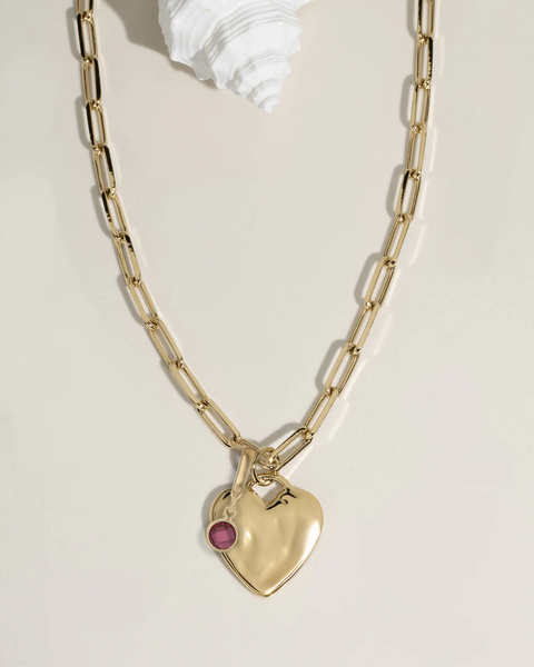 Chunky Heart Birthstone Necklace – James Michelle