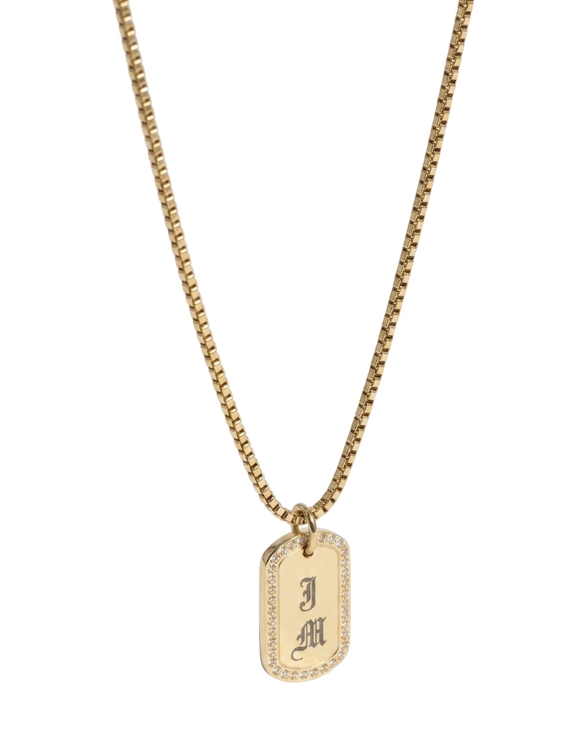 Crystal Tag Necklace