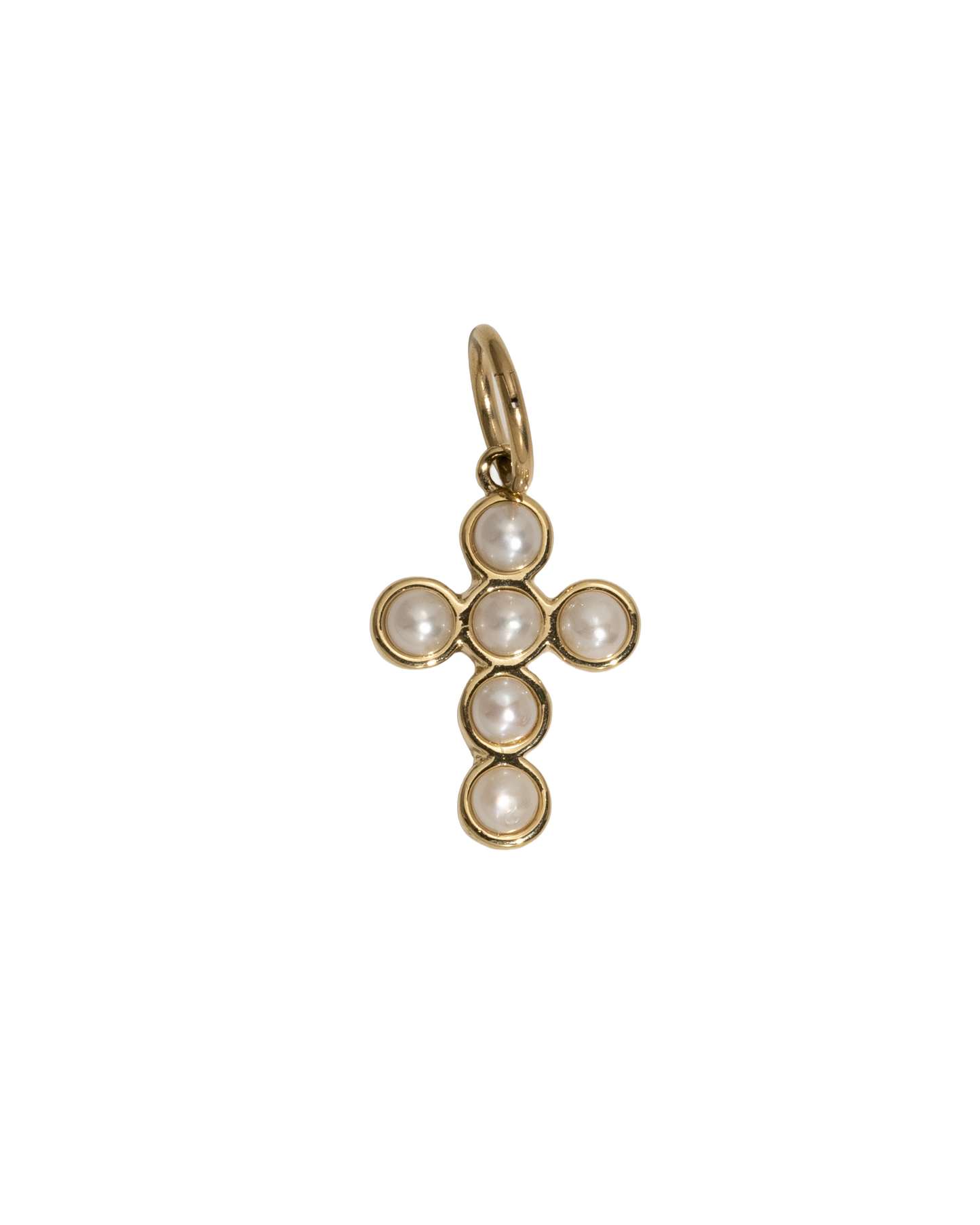 Pearl Cross Charm