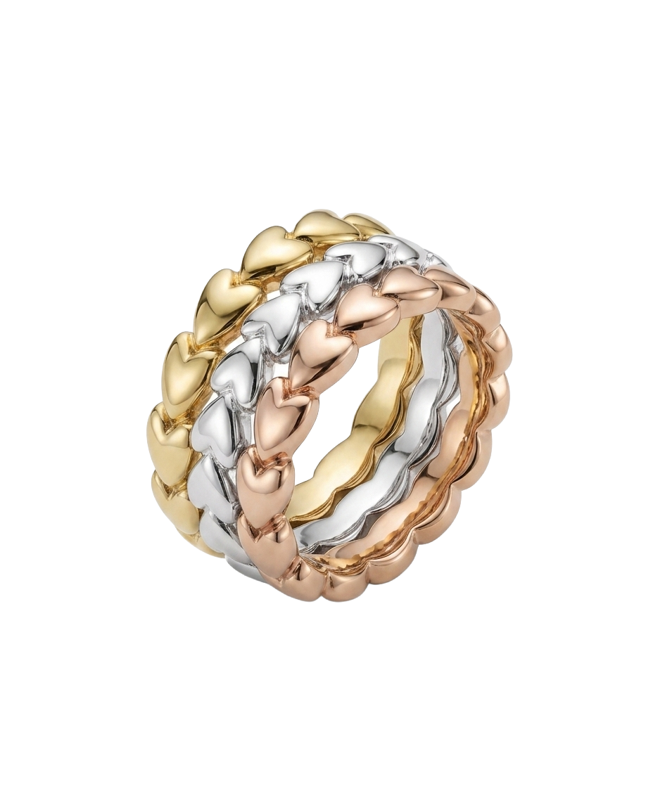 Tiny Heart Ring Set