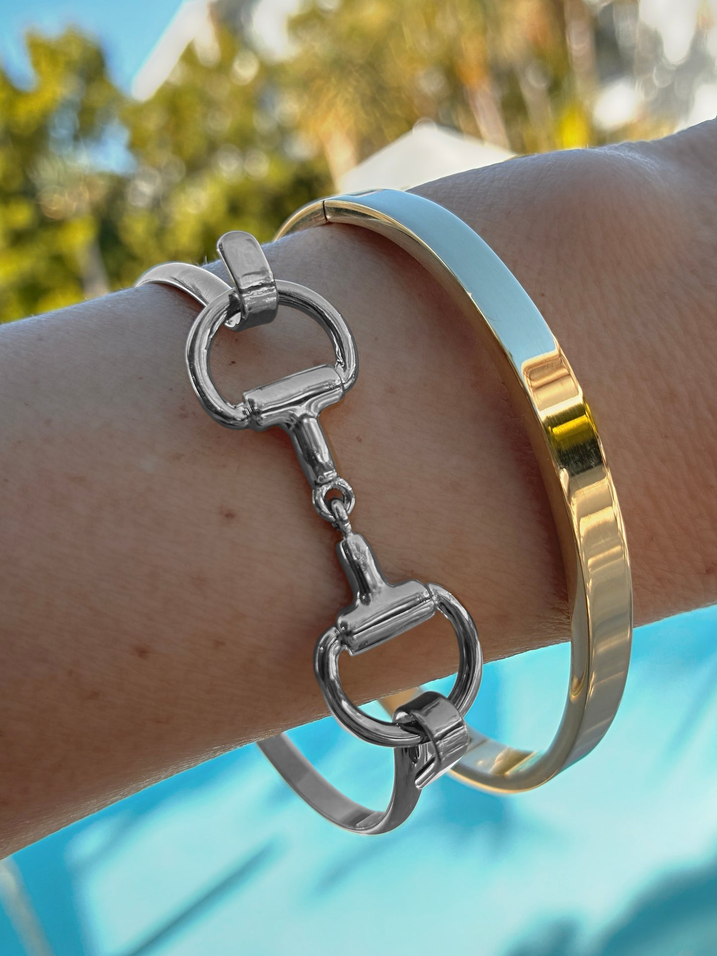 Horse Bit Bracelet Set - Mixed Metals