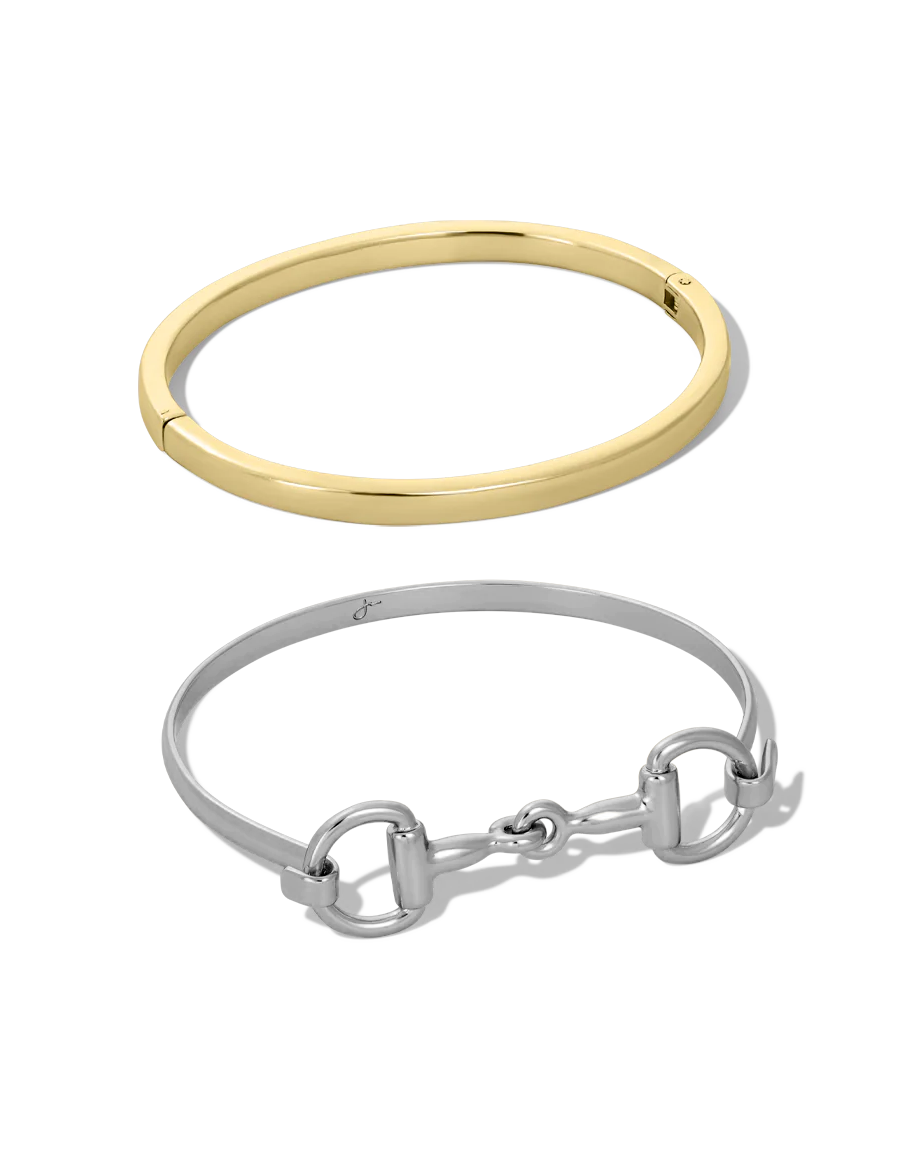 Horse Bit Bracelet Set - Mixed Metals