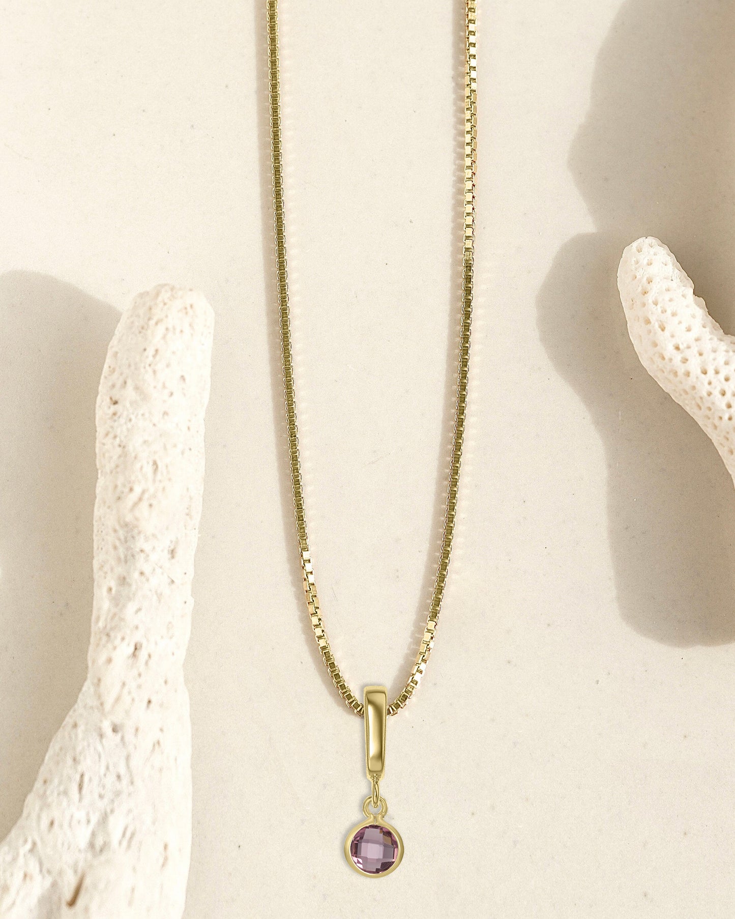 Bezel Birthstone Necklace