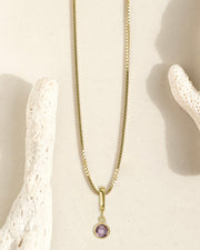 Bezel Birthstone Necklace