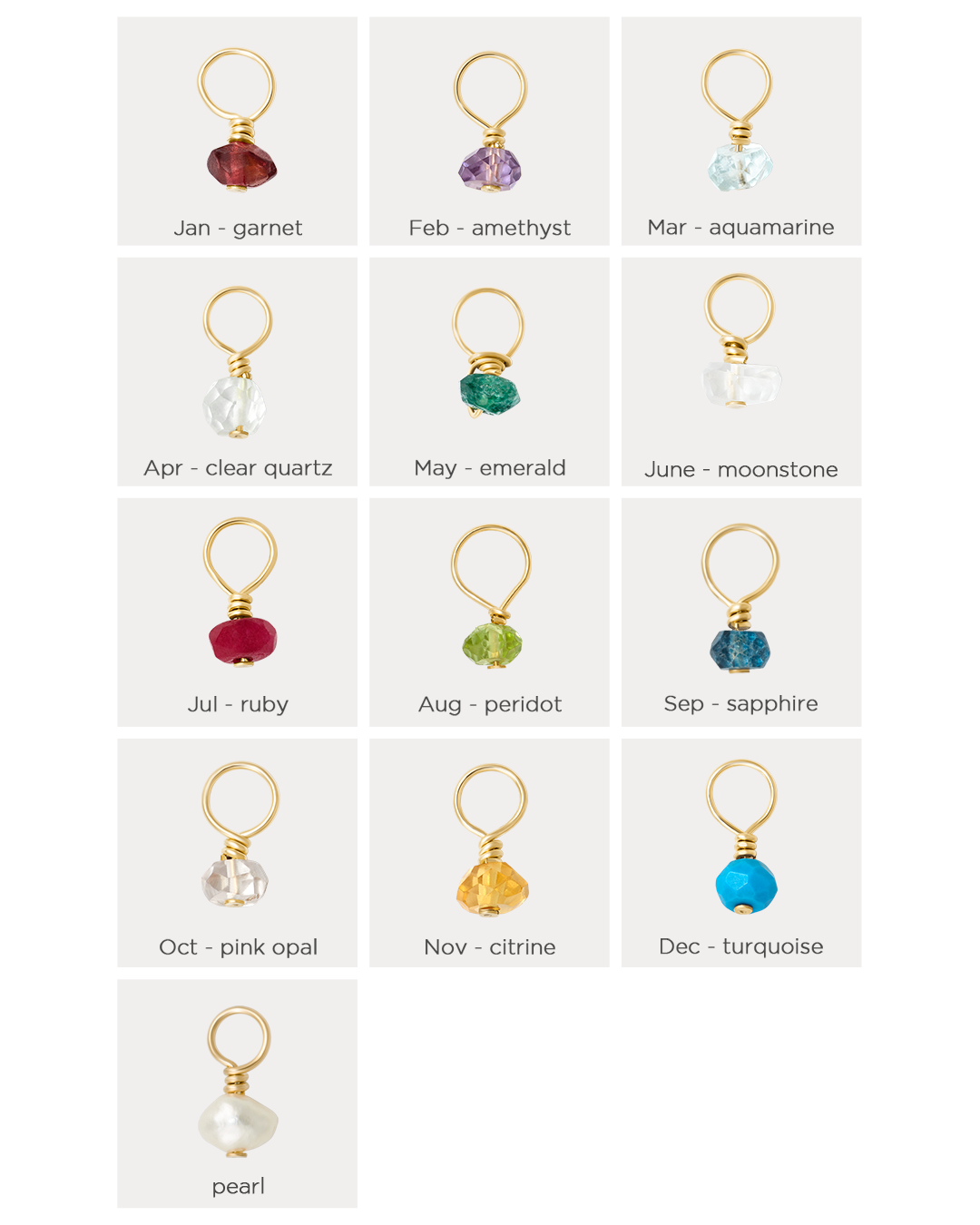 Mini Birthstone Charms