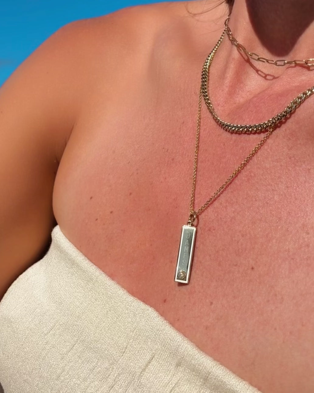 Enamel Bar Necklace – James Michelle