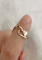 Wave Heart Ring