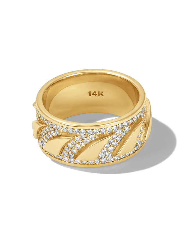 Michelle 14k Gold Band Ring White Diamond - 8