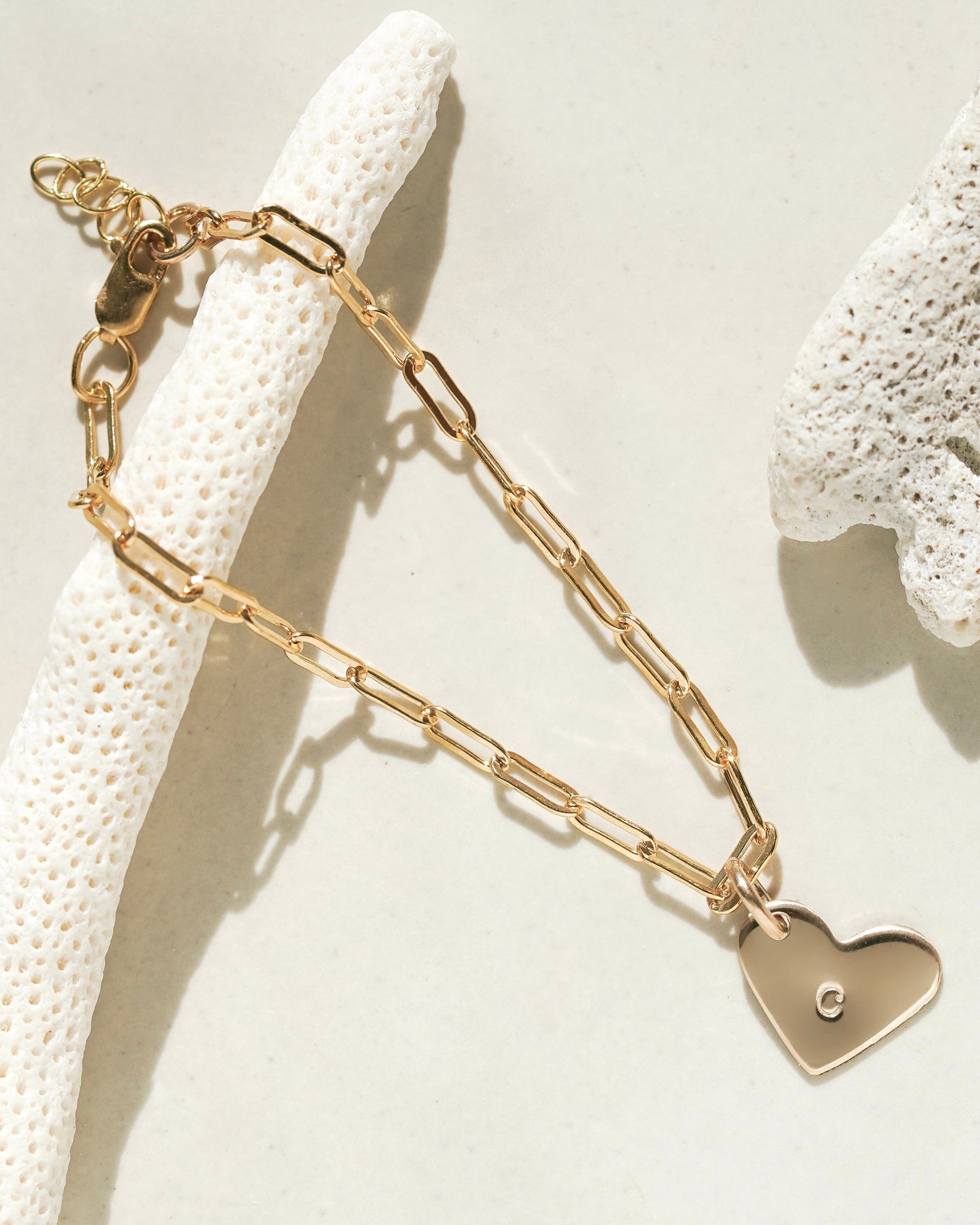 Initial clearance heart bracelet