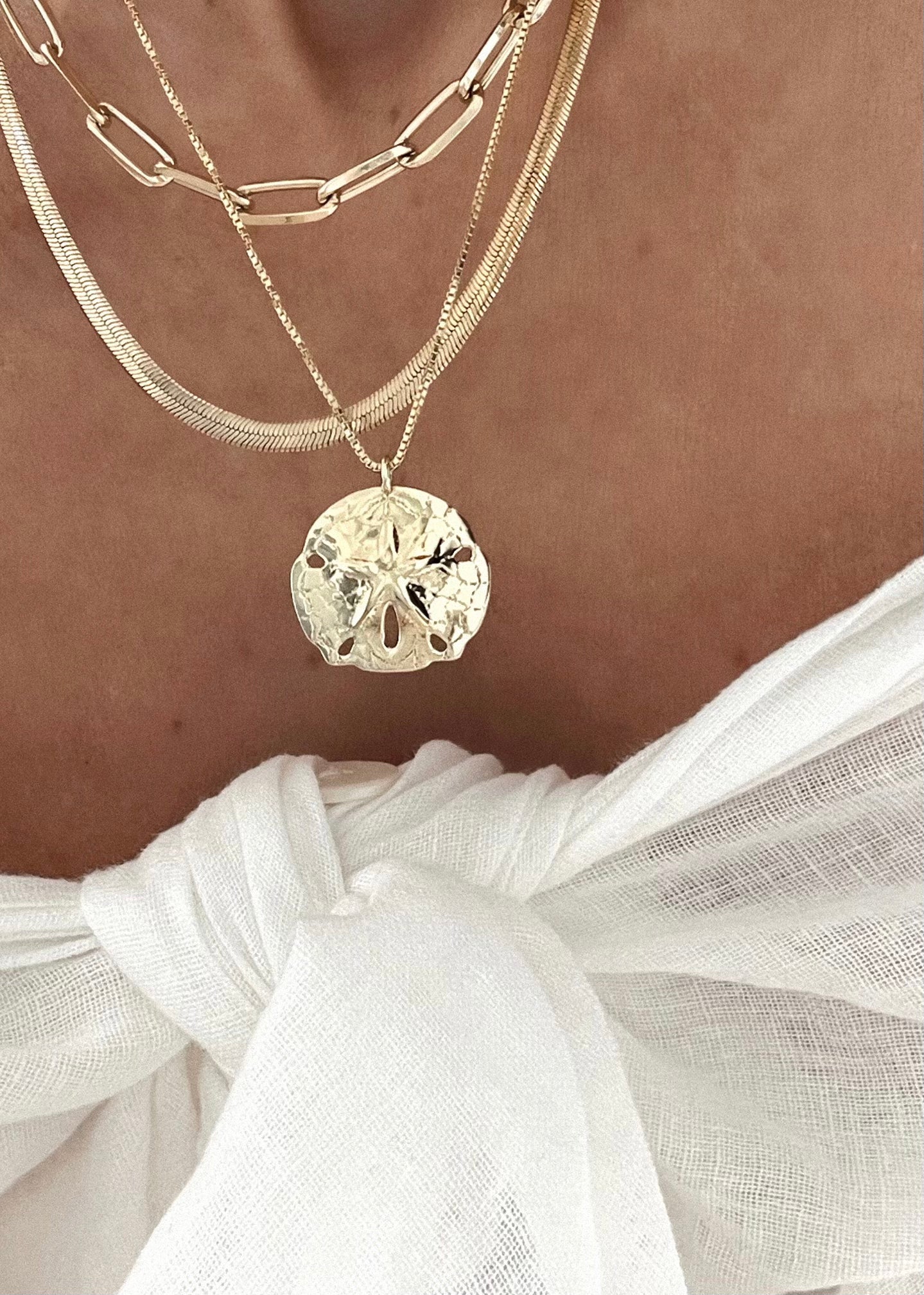 Sand dollar necklace love pearl online