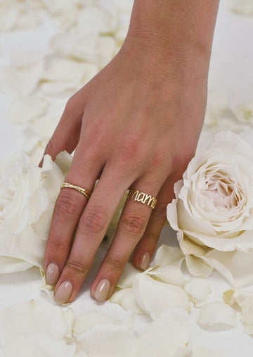 Solid Gold Mama Ring