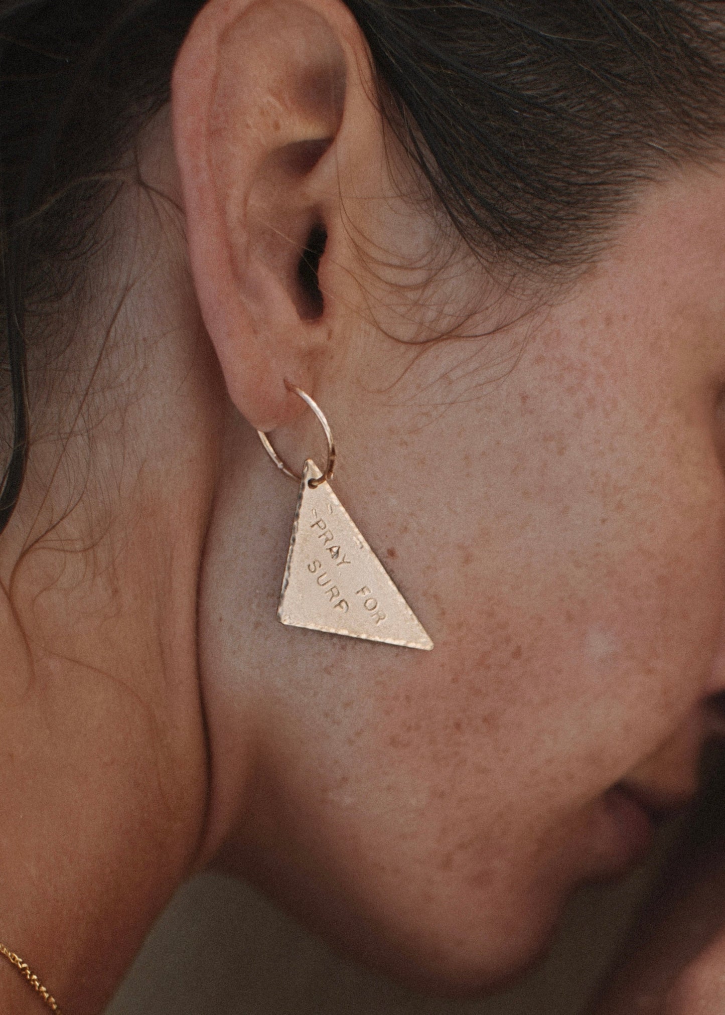 Triangle Stamped Earring
